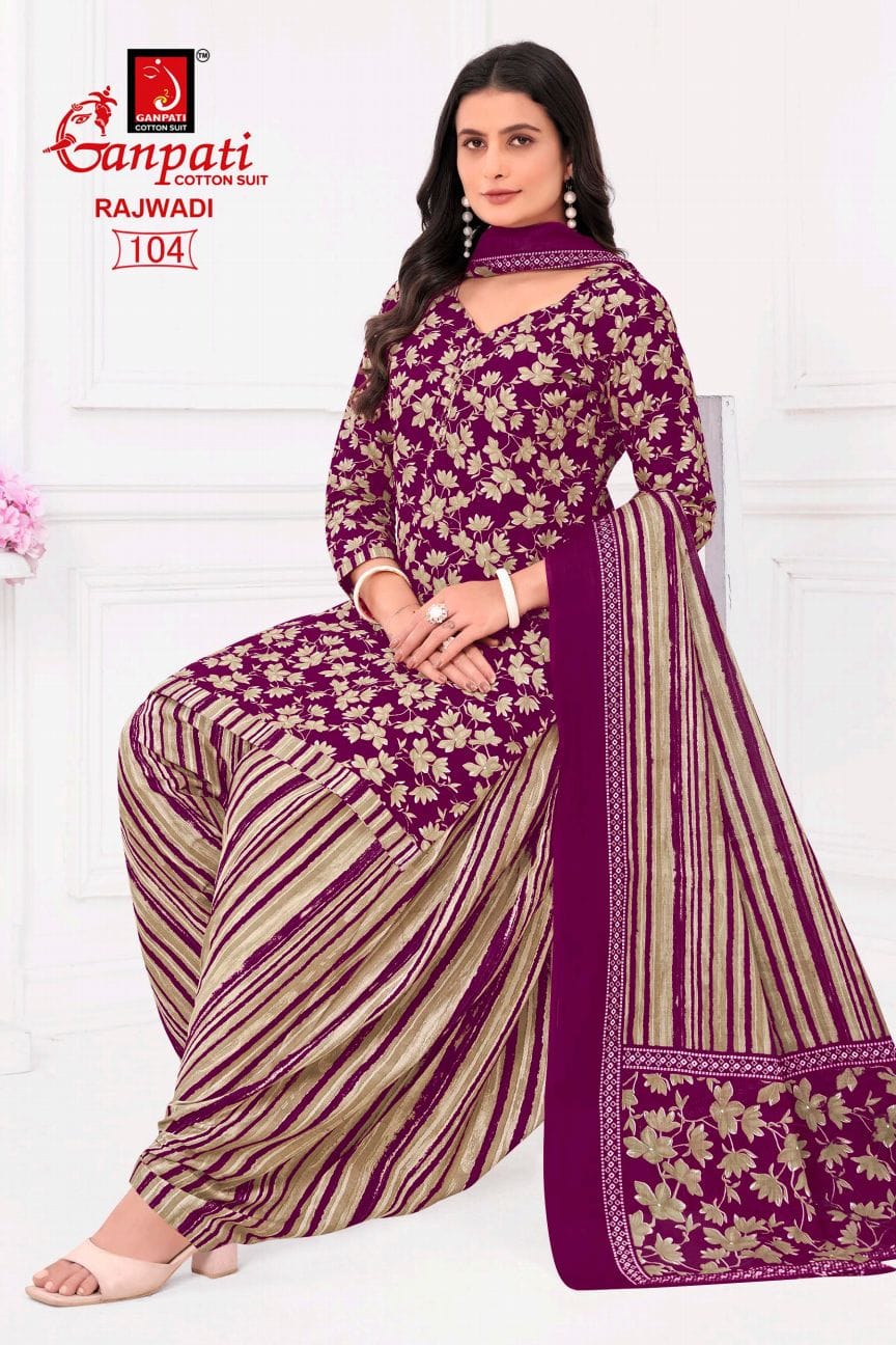 Rajwadi Vol 01 By Ganpati Heavy Cotton Printed Dress Material Exporters In India